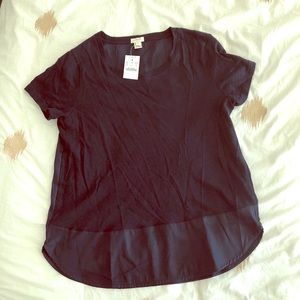 NWT Jcrew mixed material top